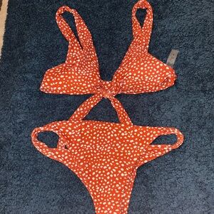 SHEIN Orange Polka Dot Bikini